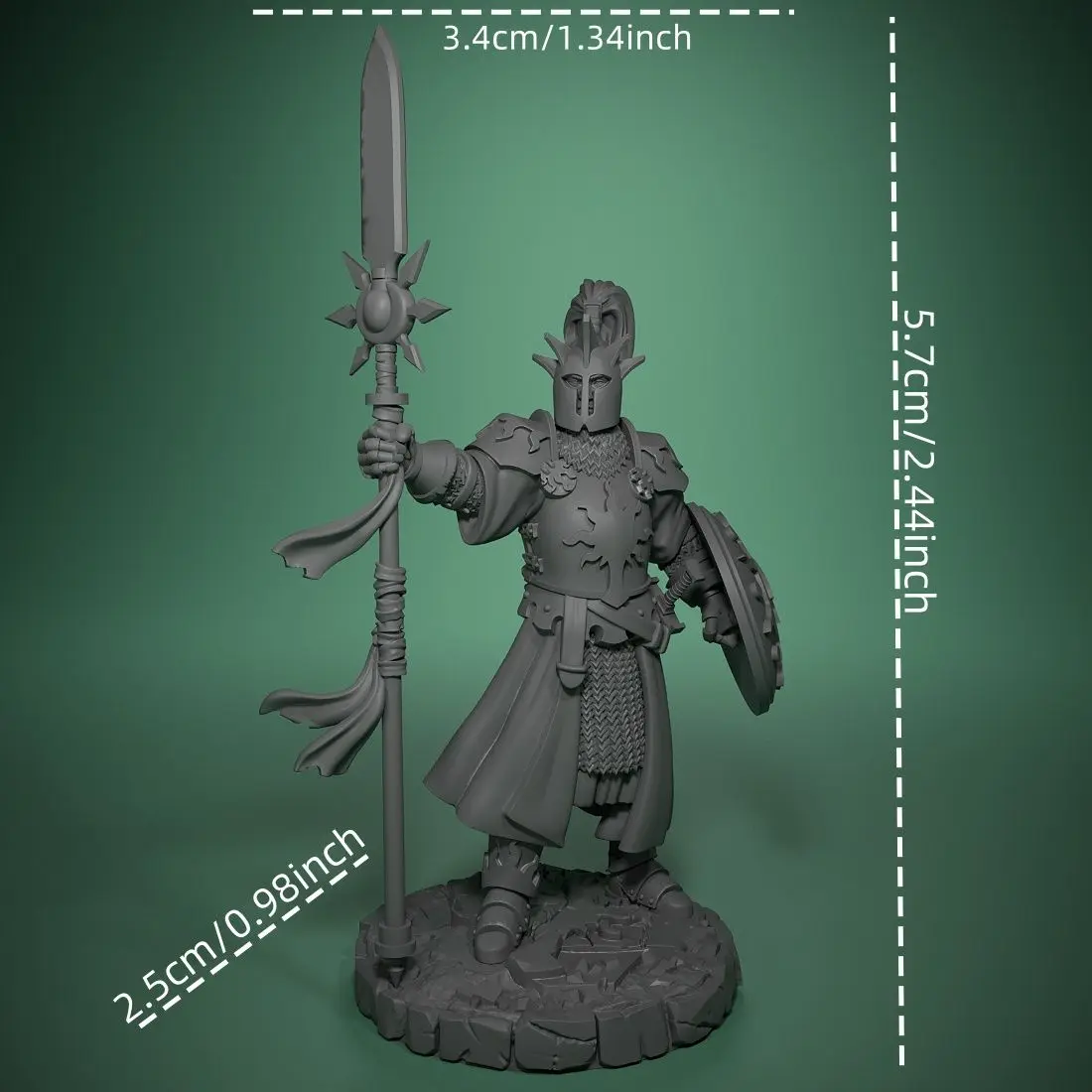 Long Spear Knight Resin White Mold for The Model Collection of Ornaments 3D Printing Unassembled Unpainted Self-assembly Craft