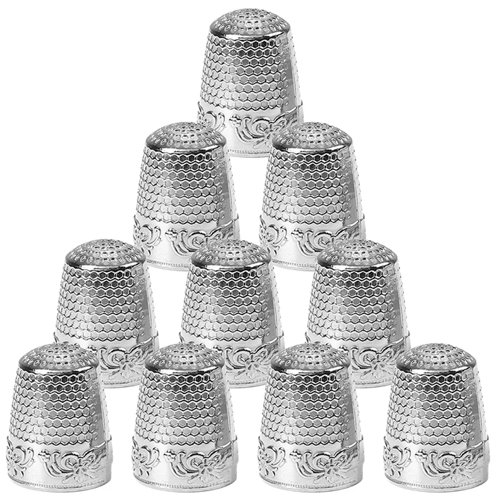 

10Pcs Thimble Copper Sewing Finger Protection Dense Pattern Non Slip Sewing Supply for Hand Quilting Embroidery DIY