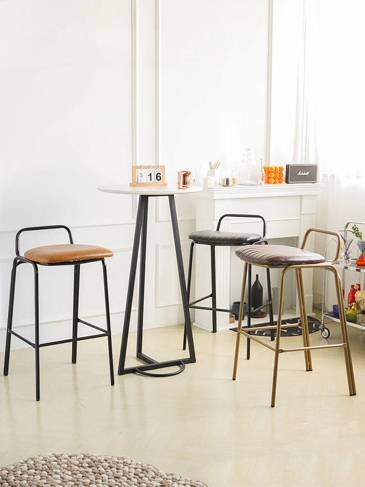 

American light luxury bar bar chair retro stool household simple iron high bar chair 아일랜드 식탁의자 bancos para bar كرسي