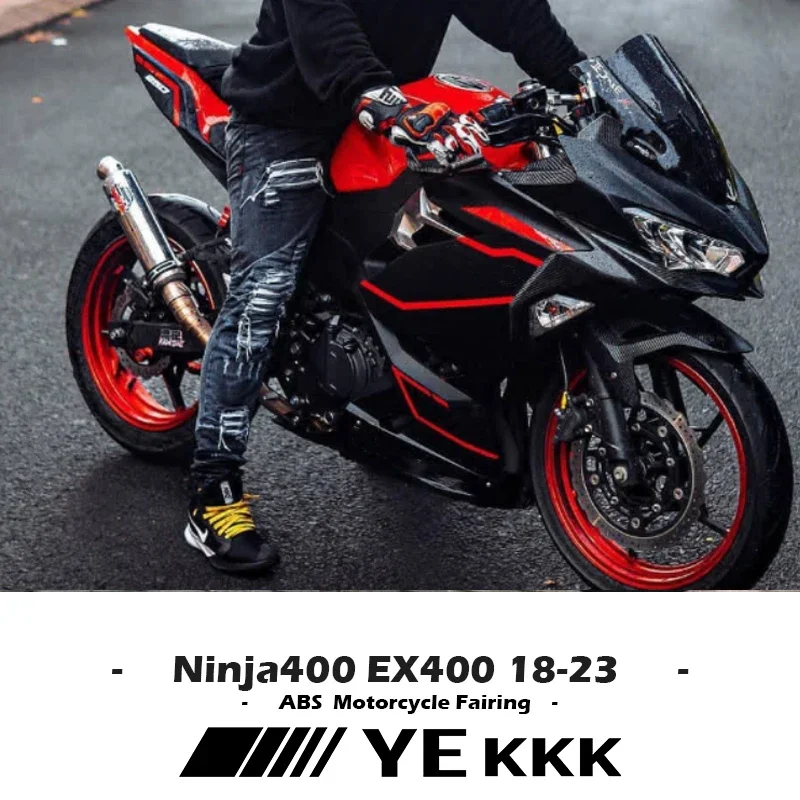 

For Kawasaki Ninja400 Ninja 400 18-19-21-22-23 Injection Full Fairing Kit 2018-2024 Black and Red New Design Fairing Shell Kit