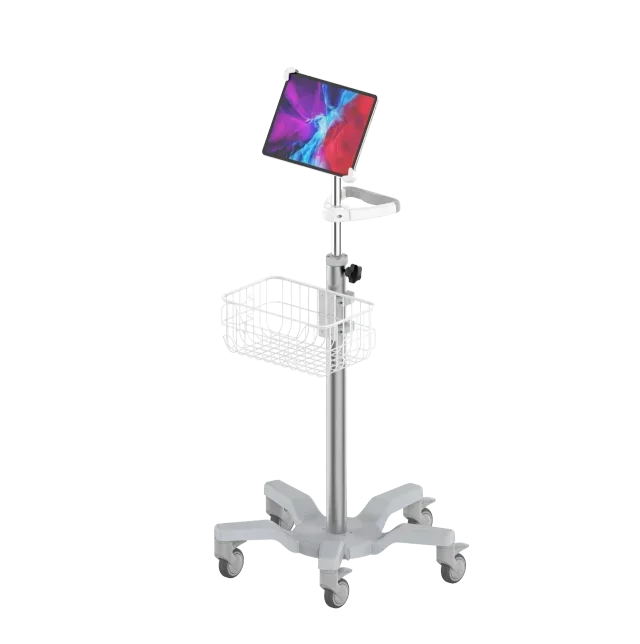 

2025/Mobile Medical Tablet Cart& Medical Stand with Basket Hospital Trolley Hospital Furniture Metal