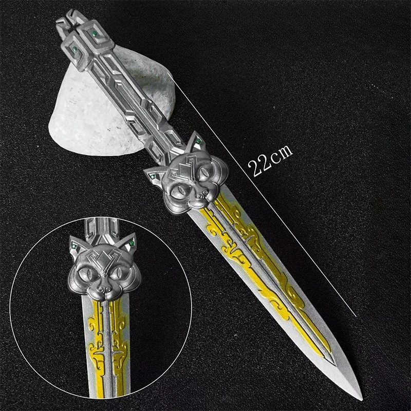 22 cm/8.66in Delta Forces Inkt Cloud Kaart Enge Klauw Vliegend Mes Metalen Speelgoed Model Beeldje Ornament Collectie Desktop display Prop