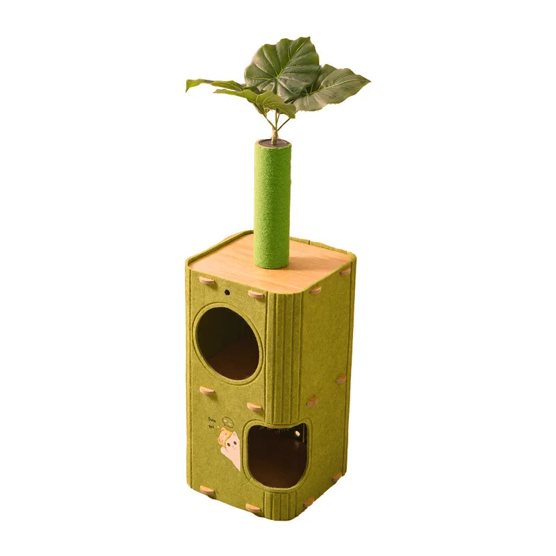 Cat tree with nest cat climbing frame, warm and wear-resistant multi-layer, closed felt