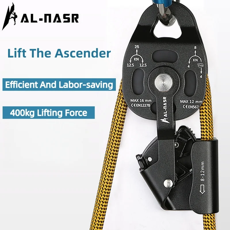 

Movable Pulley Of The Heavy Object Lifter Pulls The Hoist Drags The Ascender For Fall Rescue Zip Line Professional Lifter Tool