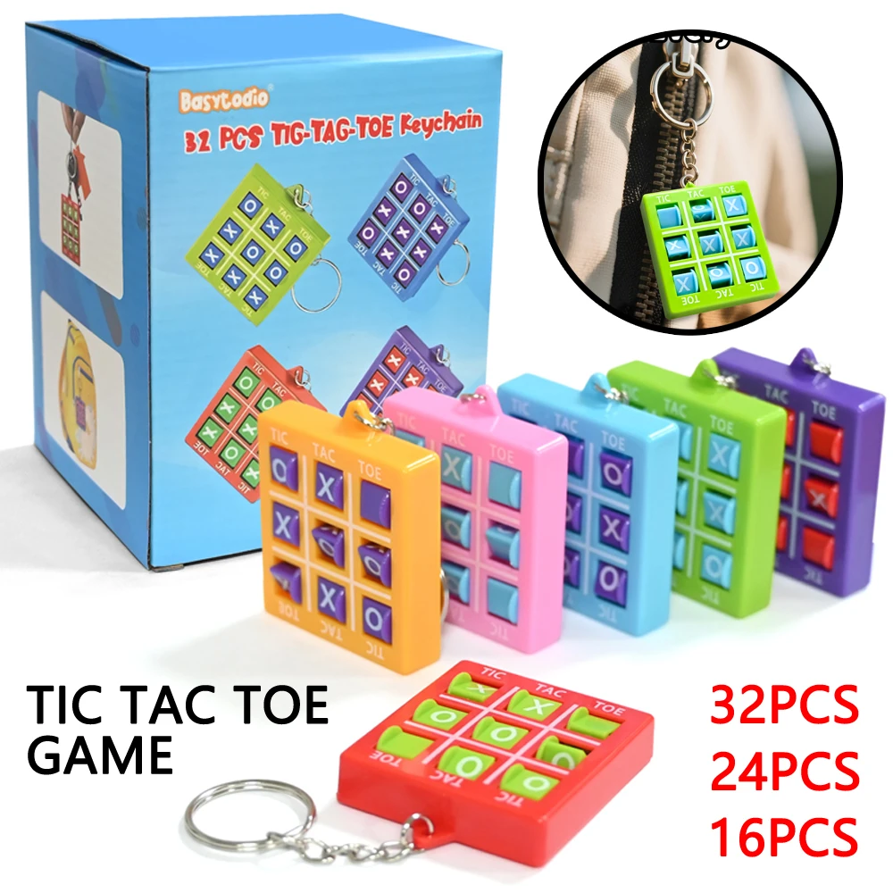 

Tic Tac Toe Party Favors for Kids Portable Tic-Tac-Toe Keychain Parent-Child Interactive Game Birthday Gifts