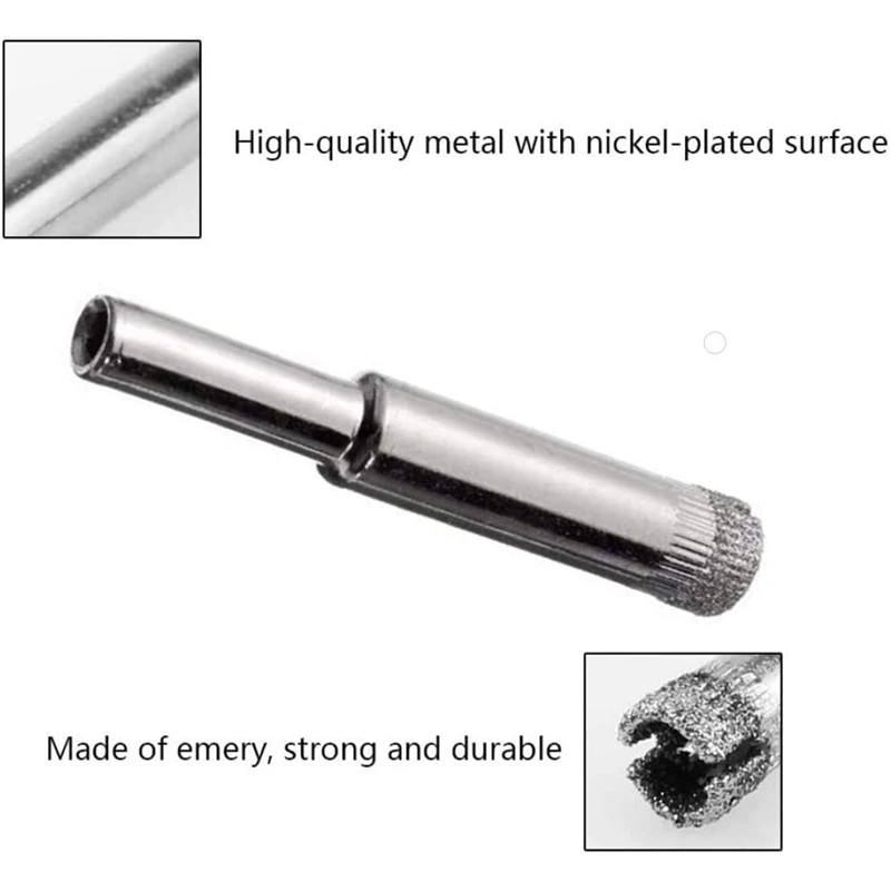ABRE-60Pcs Diamond Drill Bit, 8Mm Diamond Coated Tip Hole Hollow Core Drill Bits Cutter For Glass Ceramics Porcelain Tile