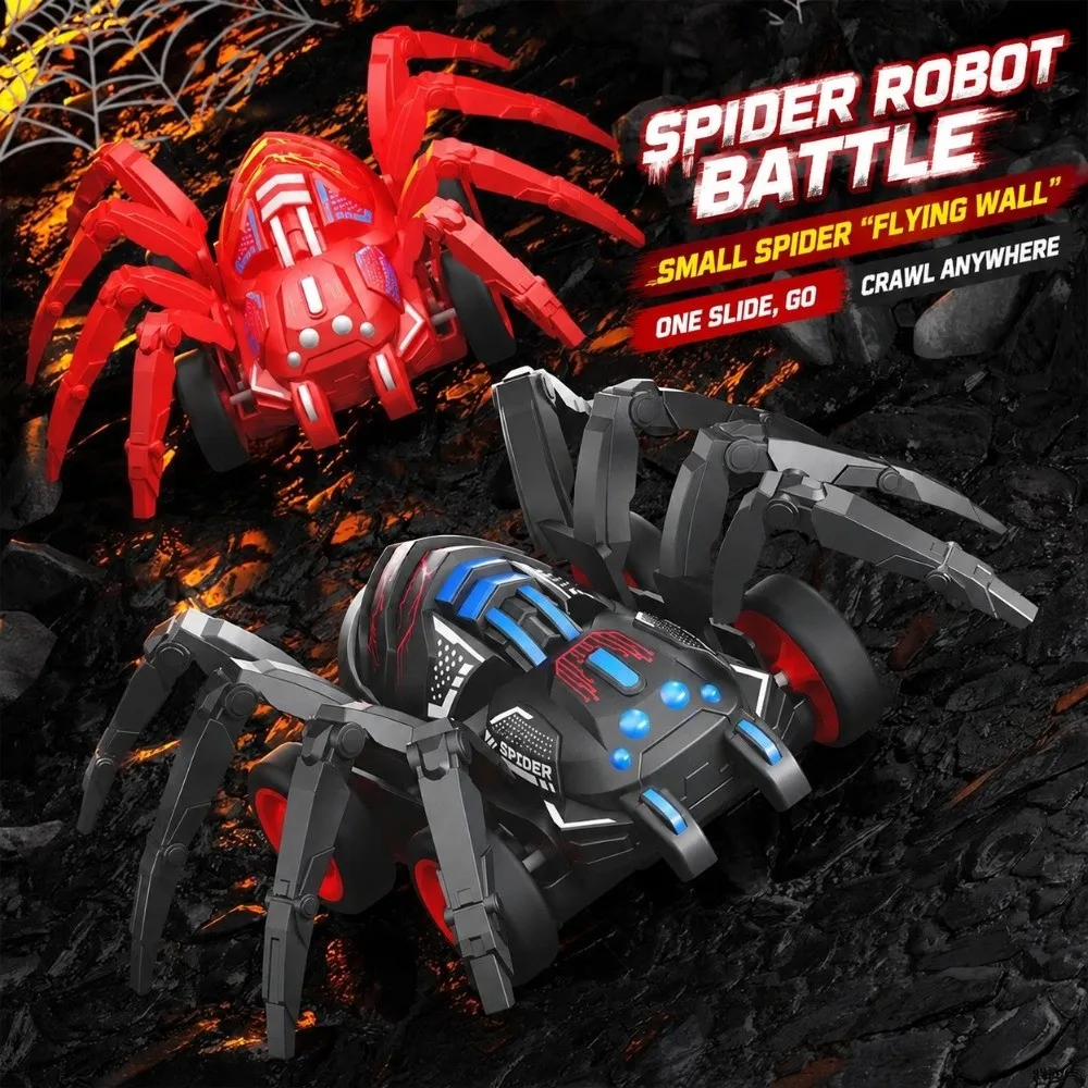 Friction Powered Inertia Spider Car Movable Joints Shockproof Spider Car Simulation Design Push And Go Animal Climbing Car