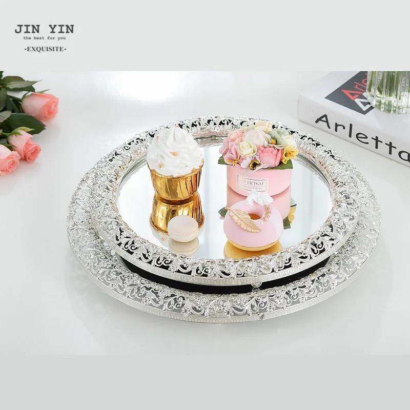 China Dongfeng Iron Jewelry Tray Living Room Fruit Dessert Plate Carved Dessert Table Cosmetics Jewelry Storage Plate