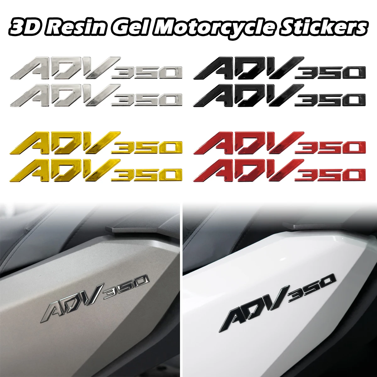 

Для ADV350 adv ADV 350 3D эпоксидная смола, наклейки с эмблемой мотоцикла, скутер, боковое украшение для тела, водонепроницаемые аксессуары, наклейки