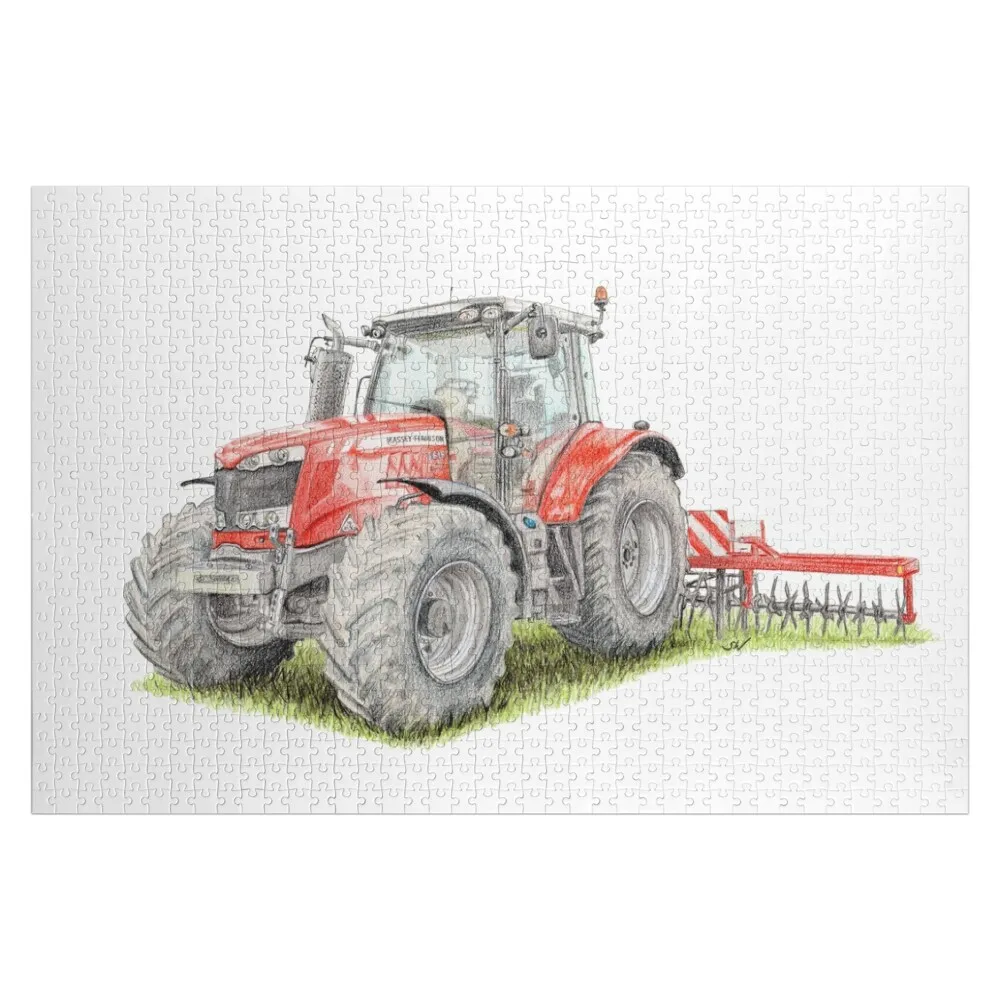Red Tractor Jigsaw Puzzle Personalize Jigsaw Pieces Adults Jigsaw Custom Iq Puzzle