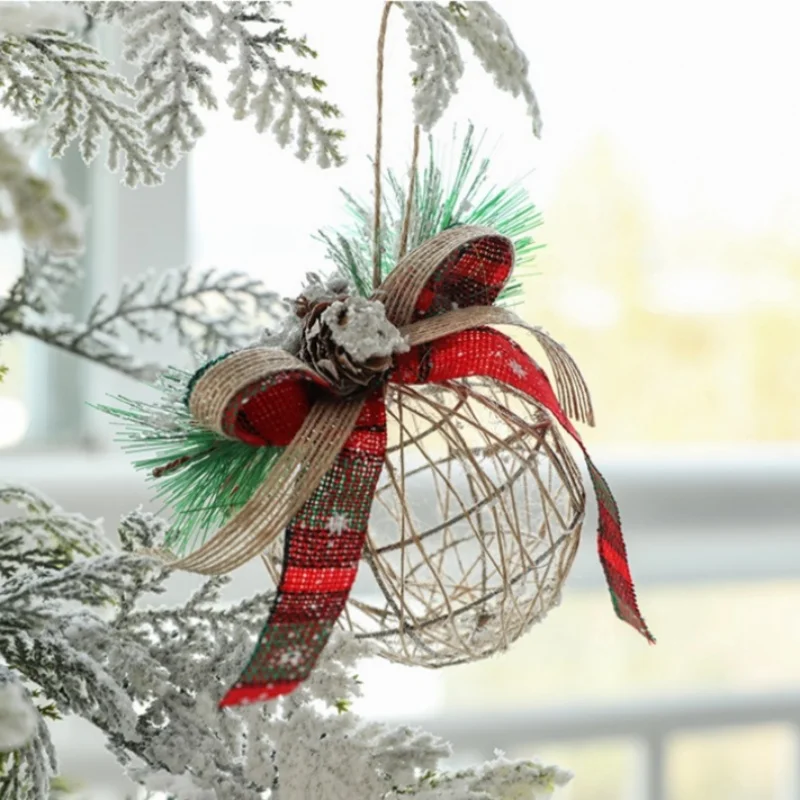 

1Pcs Christmas Decorations Christmas Tree Small Hanging Accessories Iron Ball Christmas Decoration Skeleton Ball Hanging Decor