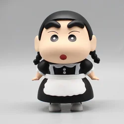 10cm Crayon Shin chan Anime Figure GK Shin chan cos Maid small plait kawaii doll desktop decoration model children birthday Toys