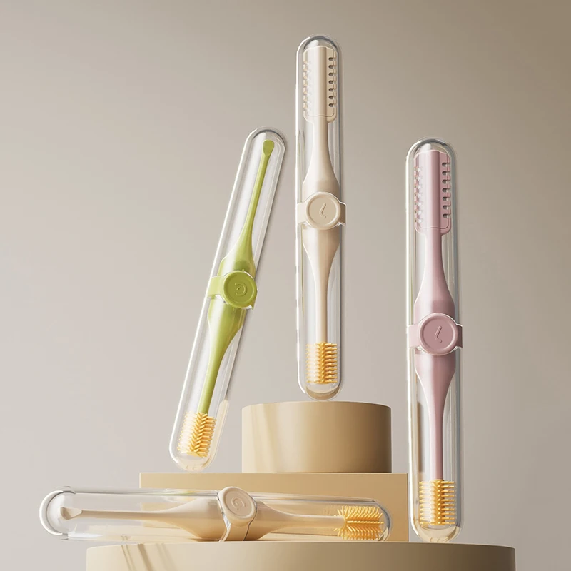 

[JN] 1pcs Double Ended Nose Silicone Brush Manual Nose Hair Trimmer Portable Hair Scraper Shaving Nose Hair Ear Pick Tool