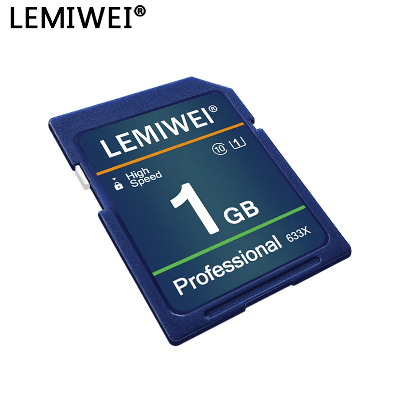 بطاقة ذاكرة الكاميرا SD 256 ميجابايت 512 ميجابايت 1 جيجابايت 2 جيجابايت فئة 10 عالية السرعة UHS-I بطاقة تخزين احترافية 633x بطاقة ذاكرة U1 Lemiwei