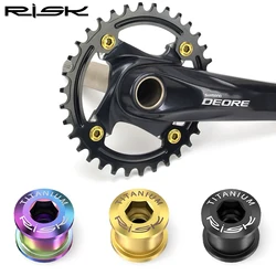 RISK Titanium Alloy Crankset Chainring Bolts And Nuts for MTB Road BMX Fixed Gear Track Bicycle Single Double Disc GR5 TC4