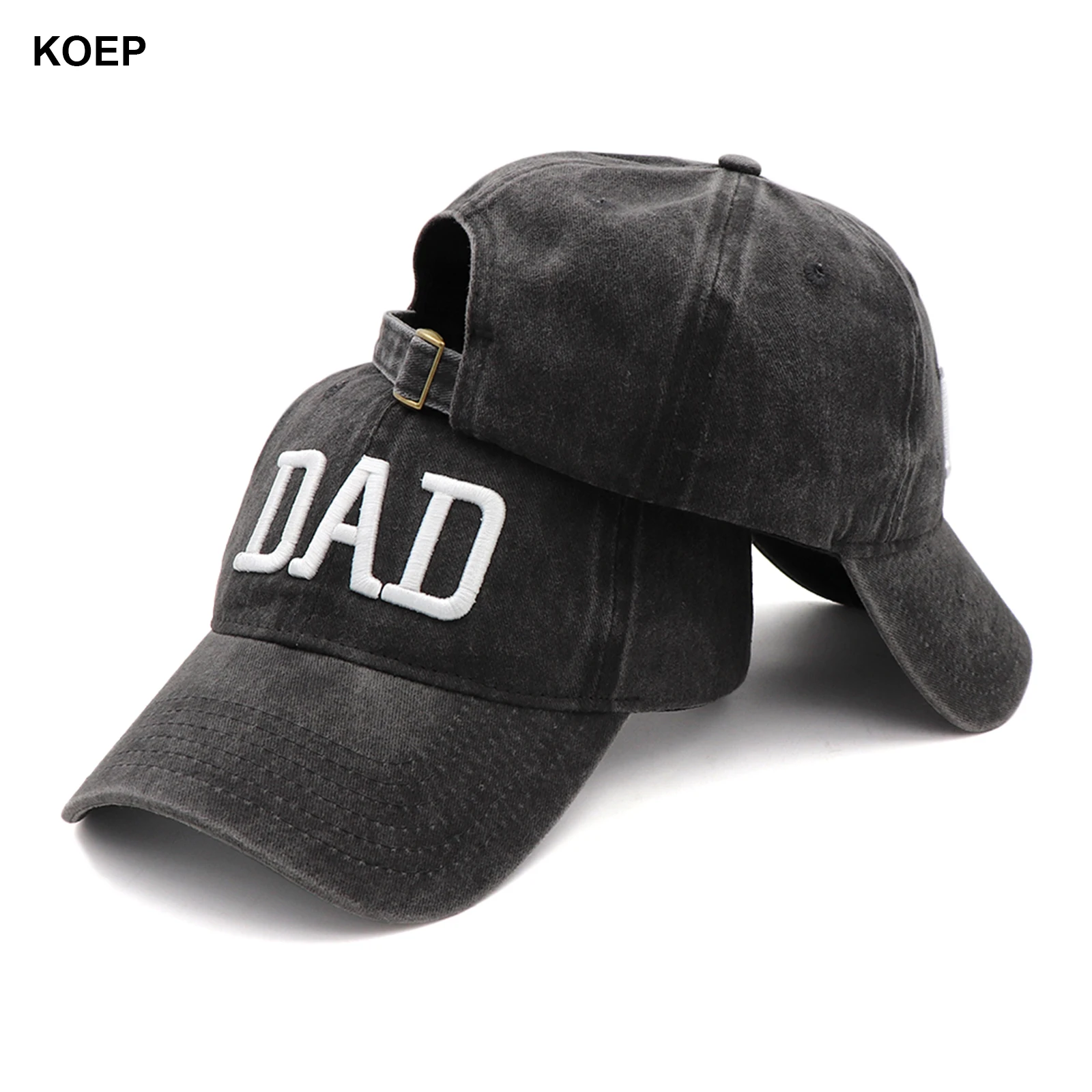 KOEP-Gorra de béisbol para hombre y mujer, gorro de pesca lavado y desgastado, bordado 3D, anuncio de embarazo