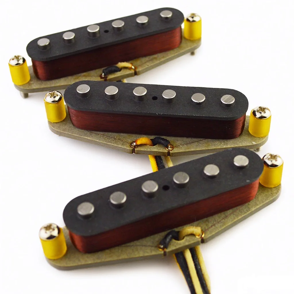 Vintage 1969 Set Alnico 5 Electric Guitar ST Single Coil Plain Enamel Wire 69 Pickup Heavy Build Coil Hendrix Style