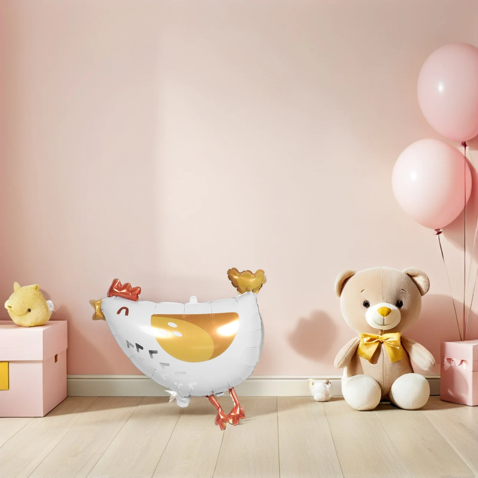 

6pcs Chicken Foil Balloons Aluminum Chick Hen Party Decor Farm Animal Birthday Shower Easter Decoration Supplies