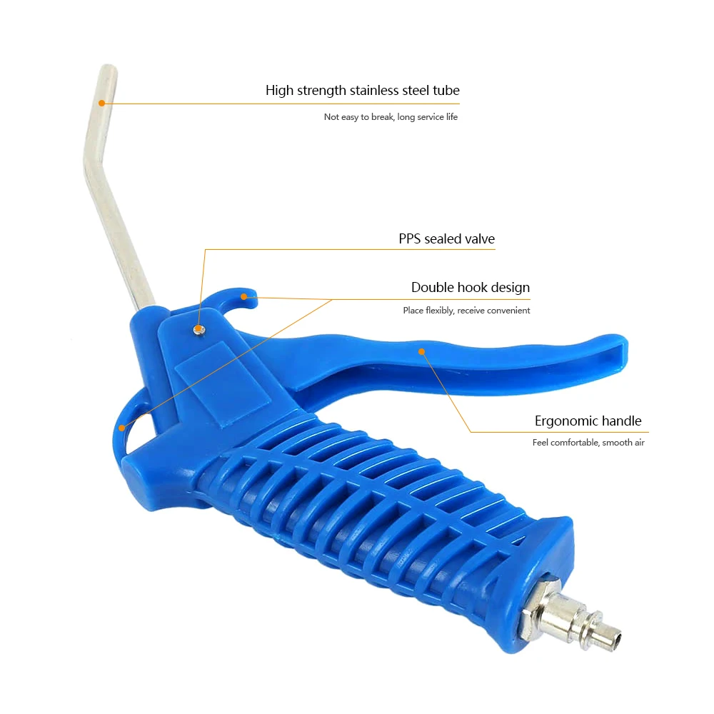 Air Blow Gun Dust Blower Cleaning Nozzle Pneumatic Cleaning Tool with Hose Suitable for Compressor Air Blow Gun