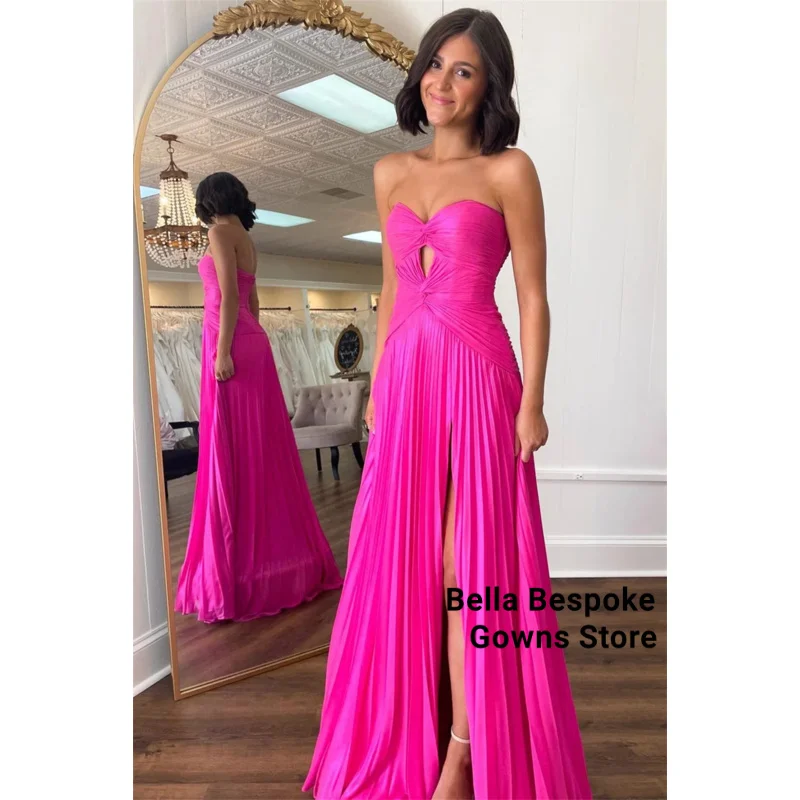 

Strapless Chiffon Prom Dresses Mermaid Wedding Dress Elegant Sleeveless Customized Side Split Vestidos De Fiesta 2024