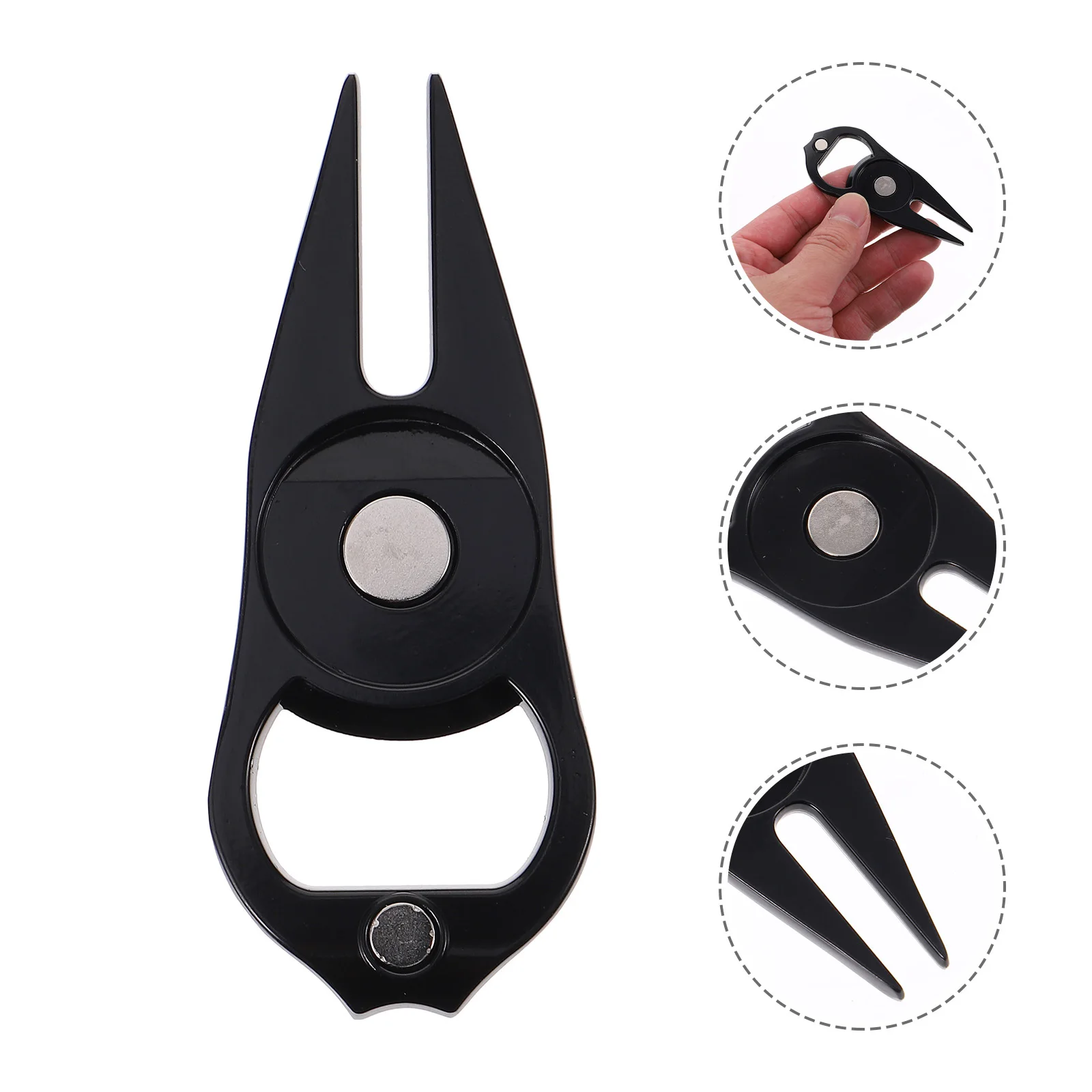 

1Pcs Zinc Alloy Golf Divot Repair Fork Ball Marker Magnetic Rustproof Golf Grass Tool Golfs Divot Tool Golfs Fork