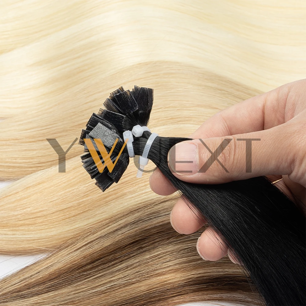 طرف مسطح وصلات شعر شعر الإنسان 12 ''-20'' الكيراتين تلميح الساخن الانصهار وصلة إطالة شعر طبيعي ضوء الوزن رقيقة ينتهي 30 جرام/الحزمة