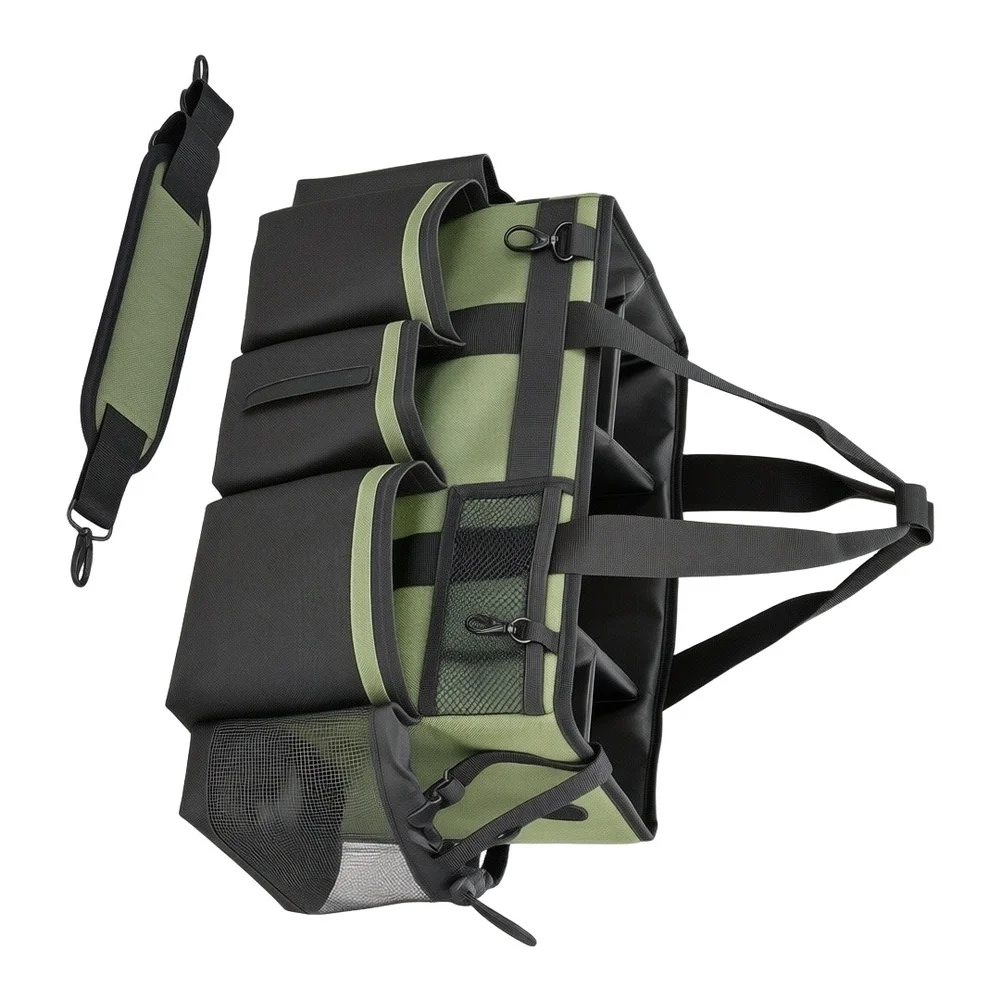 Wearable Organizer Bag with Handle and Strap for Picnic Supplies Pool Cleaning Equipment Size 38x24.5x23cm Polyester