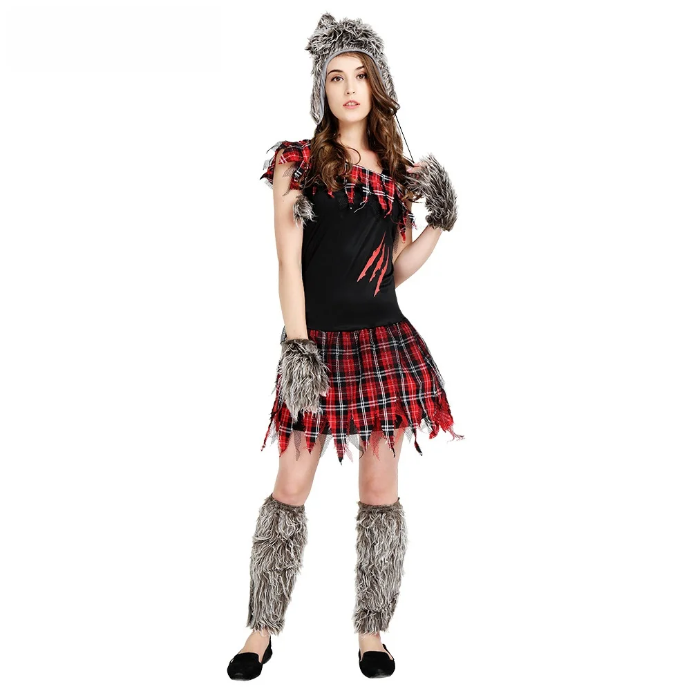 

Хэллоуин Пар Косплей Женский Волк Искушение Игра orm Role-plang Костюм Deee Xini Традиционный Этнический Олень...