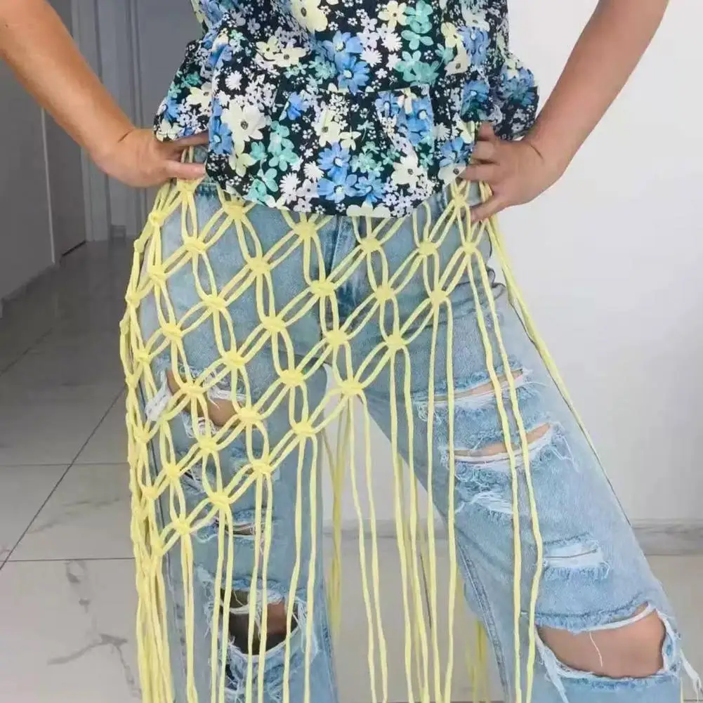 Women Belt Imitation Leather Adjustable Fit Flexible Cord-Style Waistband Bohemian Style Tassel Corset Skirts Jeans Accessory 95
