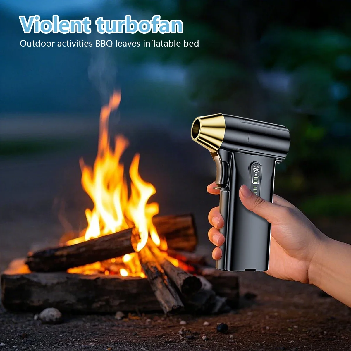 130000 دورة في الدقيقة مروحة توربو صغيرة محرك بدون فرشاة 52 متر قوة الرياح 3 أوضاع سرعة مروحة قناة محمولة من النوع C شحن محمول