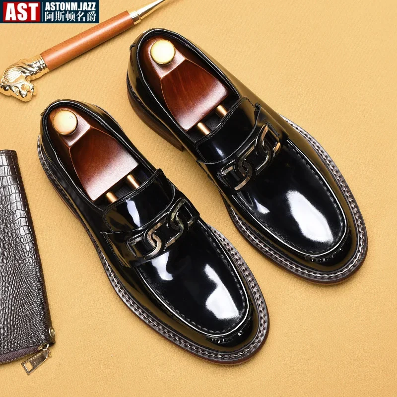 Luxury Slip on Dress Shoes Men Genuine Leather Italian Loafer Shoes for Men Black Brown Brand Formal Oxford Men Casual Shoes