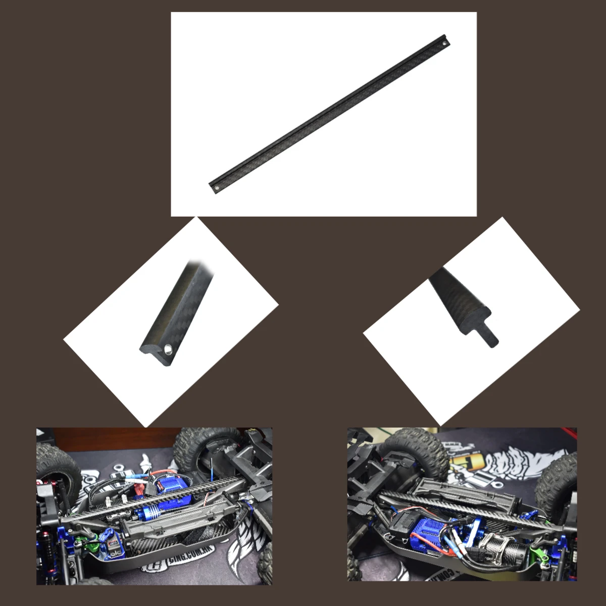 

GPM TRAXXAS 1/8 Sledge Monster Truck-95076-4 For Carbon Fibre Chassis Brace