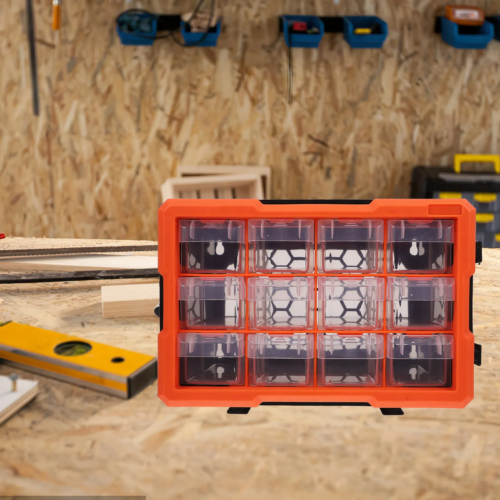 

Heavy-Duty Plastic Parts Organizer Cabinet with Lid Compact Portable Design for Small Electronic Components Screws Nuts