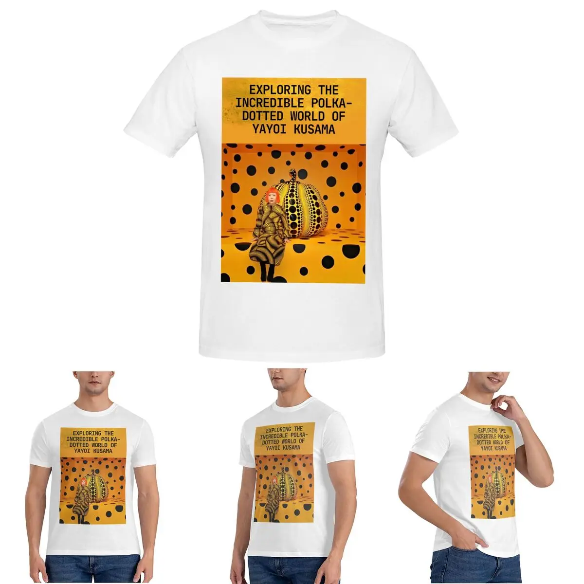 

Yayoi Kusama Abstract Painting T-Shirt for Men Cotton Plus Size T Shirts Men's Short Sleeve Crew Neck Summer Clothes Tops S-6XL