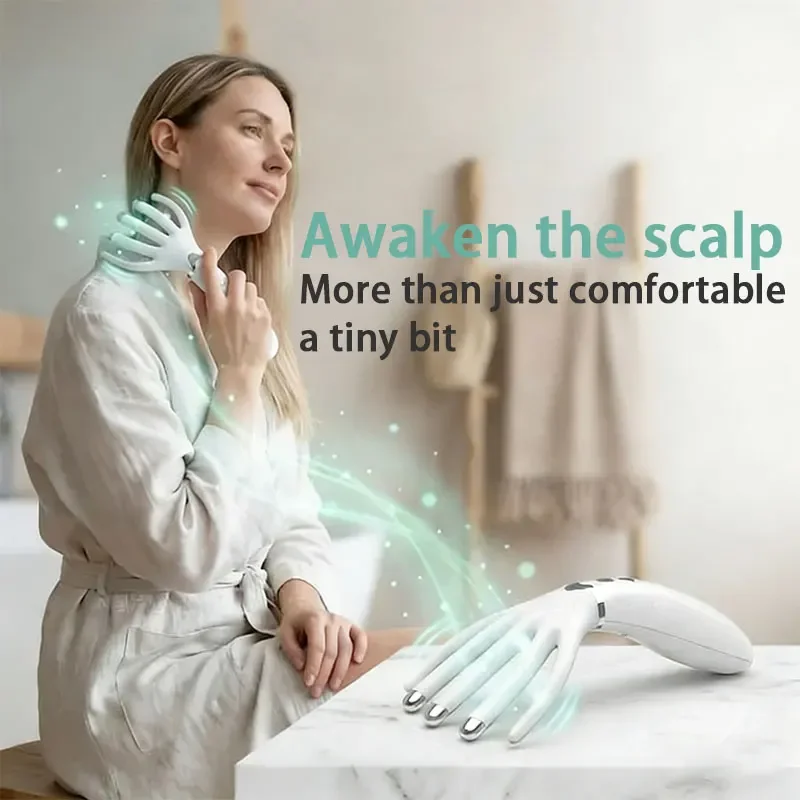 Five claw massager rechargeable new multifunctional heating massager head electric portable massage comb for men and women