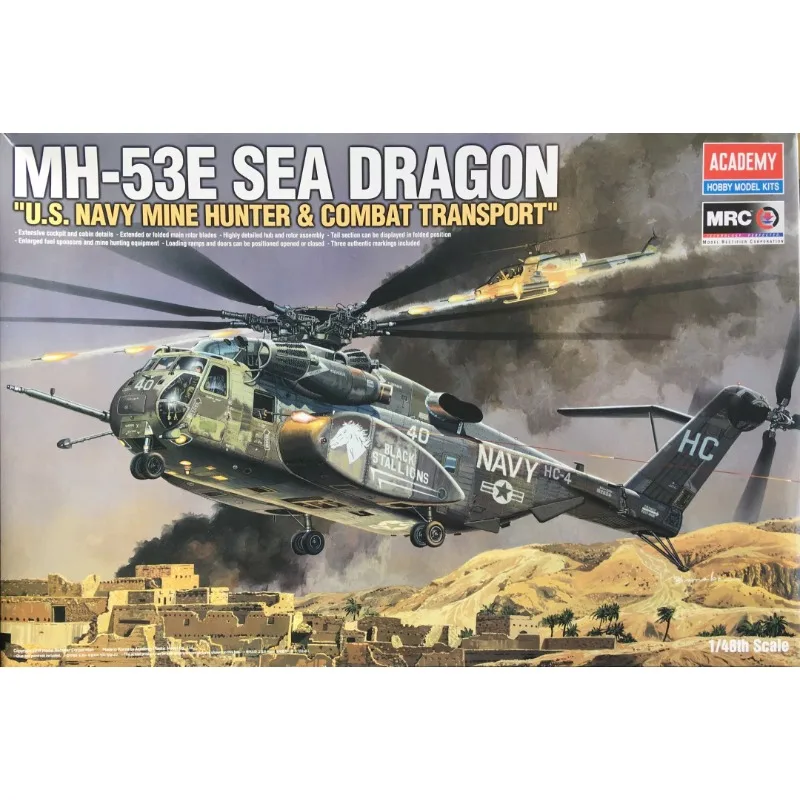 Academy Plastic Assembled Aircraft Model Kit 12703 MH-53E Sea Dragon U.S. Navy Mine Hunter & Combat Transport 1/48