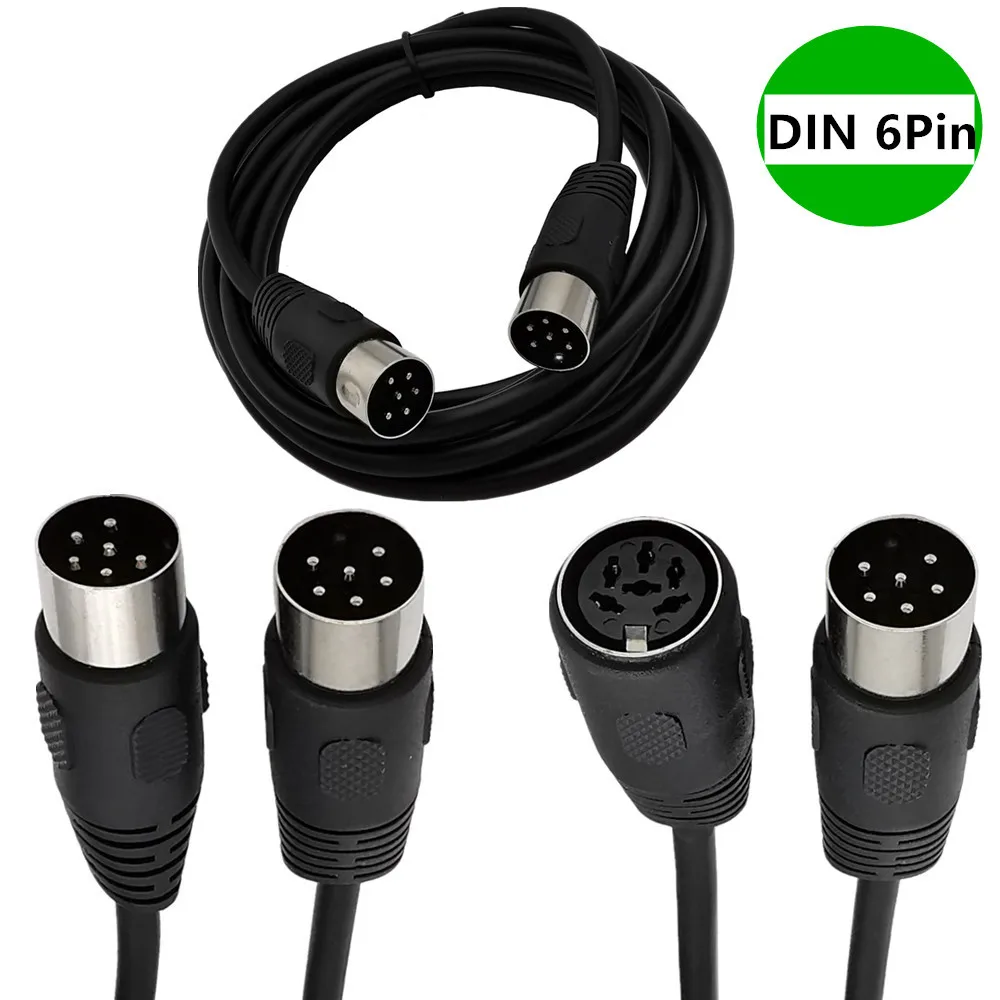 High Quality DIN 6pin Male to Male & female Audio and Video Cable S-Terminal Midi 6pin for Audio Microphone Guitar Cable