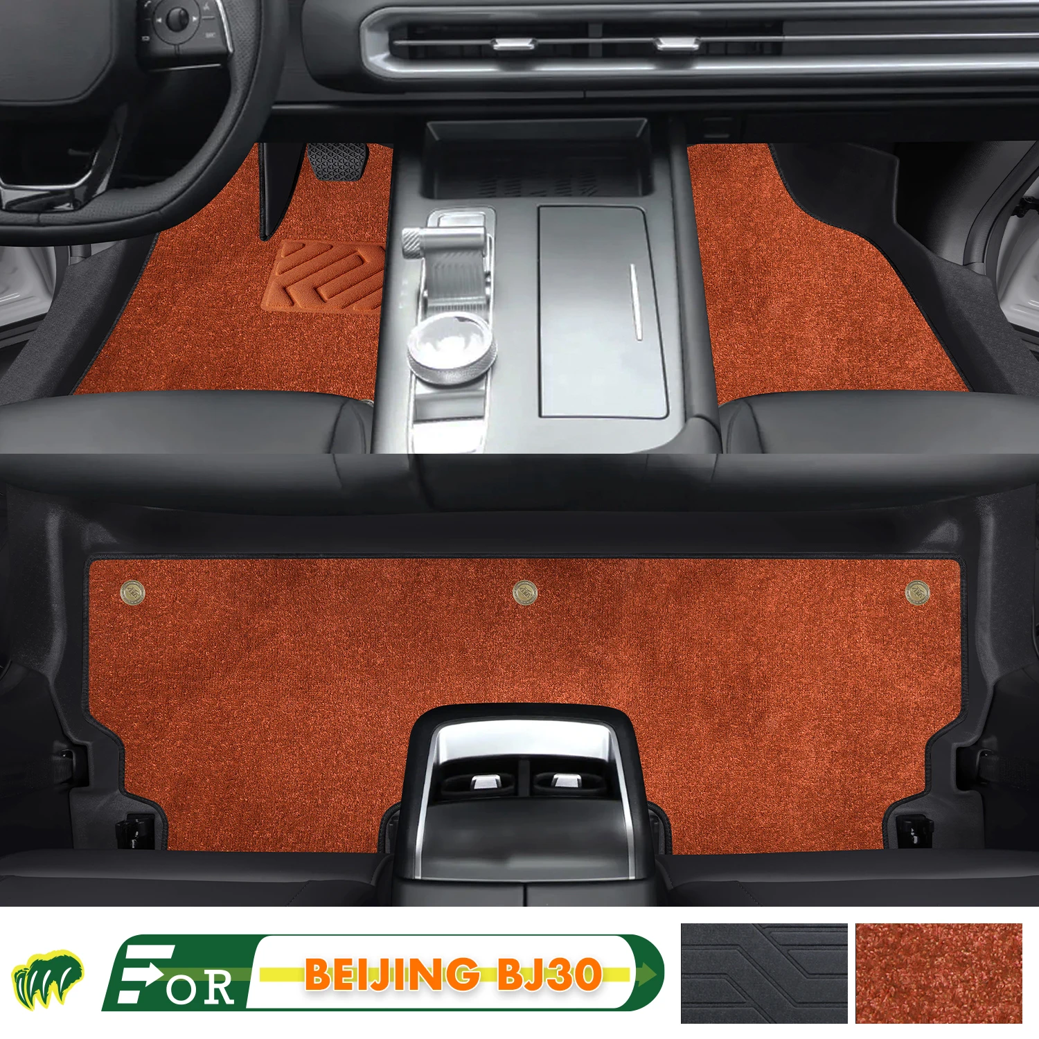 Left-hand Drive Car Floor Mat For BEIJING BJ30 2021-2024 Full Surround Foot Mat Automotive Floor Mat Interior Floor Liner