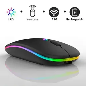 ماوس ألعاب مريح، إضاءة خلفية، متوافق مع USB، RGB ، قابل لإعادة الشحن، صامت، بإضاءة خلفية، كمبيوتر محمول، كمبيوتر شخصي أعلى 8 مبيعات مصباح القضيب - No4