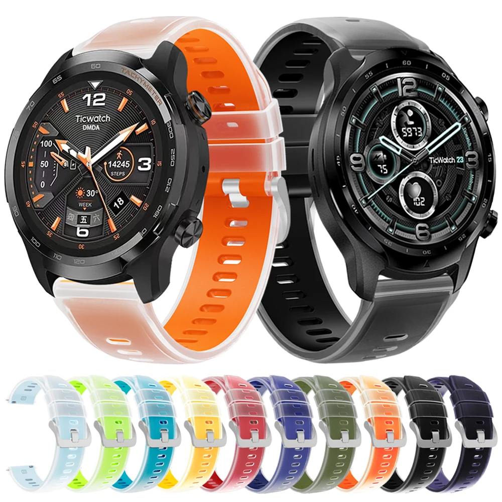 22mm Silikon Armband Für TicWatch GTH2 GTW GTX/Pro 2021/S2 E2/Pro 3 Ultra GPS Sport Strap Für SUUNTO RACE 2 Ersetzen Armband