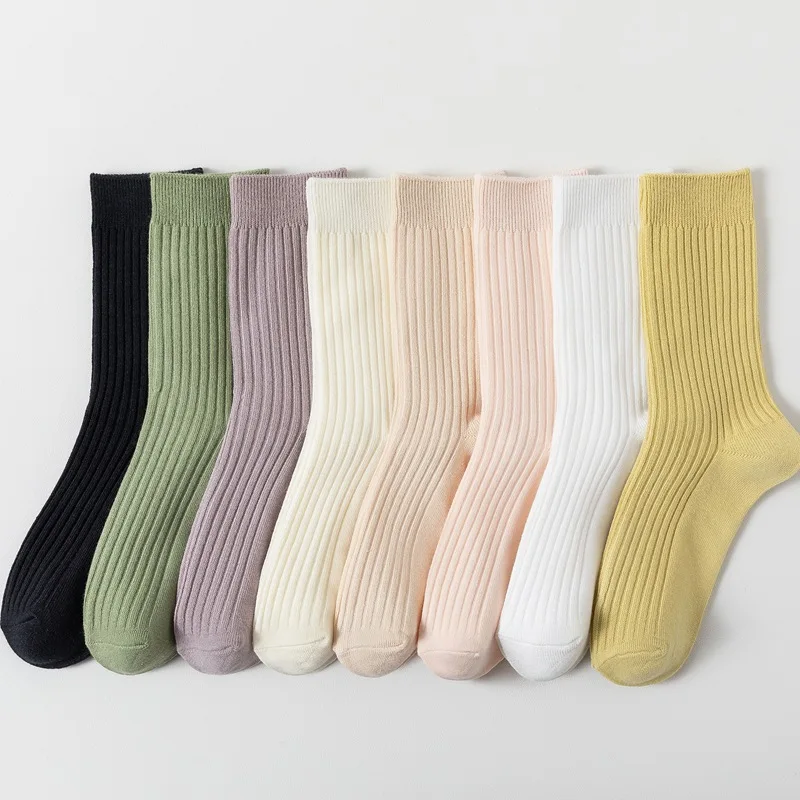 Solid Color Pink Socks Korean Style Girls Kawaii Cute Long Socks Women Japanese Fashion Harajuku Vintage Streetwear Women Socks