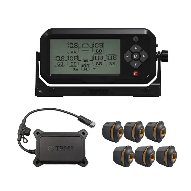 Hot Selling Solar Wireless Precise Forecast Tire Pressure Monitoring 6 Wheels External For Bus Rv