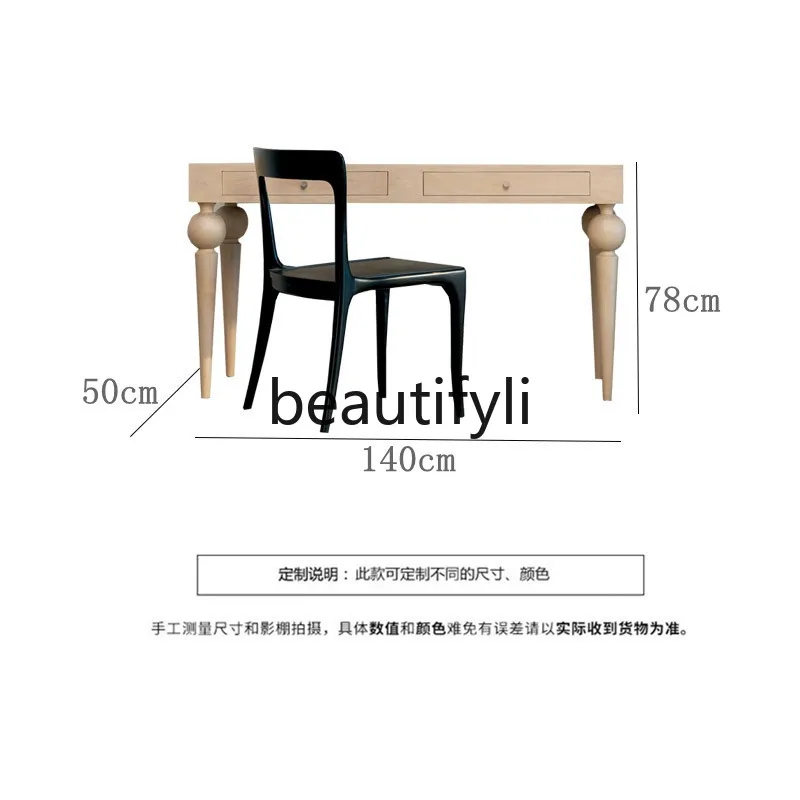 American light luxury solid wood desk household engraving computer desk simple villa office desk/desk