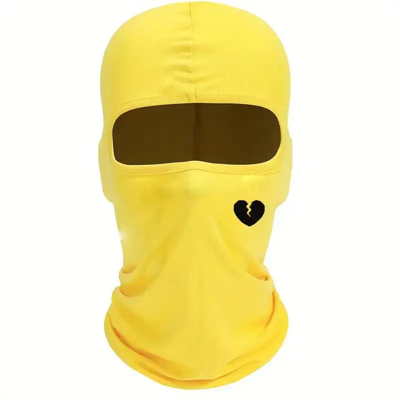 Men\'s and women\'s universal heart breaking knitted full face face face face mask, Balaclava hat, suitable for winter sports ski