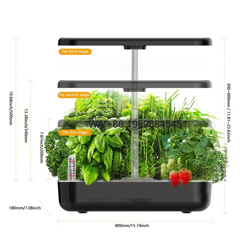 Wmwmnu Smart Planter Small Indoor Herb Garden Hydroponic Growing System for Home 12 Pods Flower Vegetable Soilless Plant
