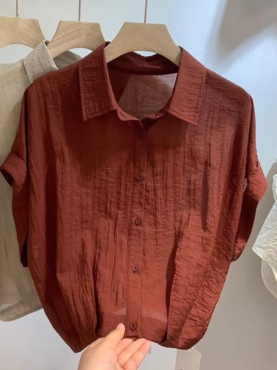 loose-women's-shirt-summer-2026-new-roll-up-sleeve-design-youthful-short-sleeve-pocket-square-fashionable-business-style