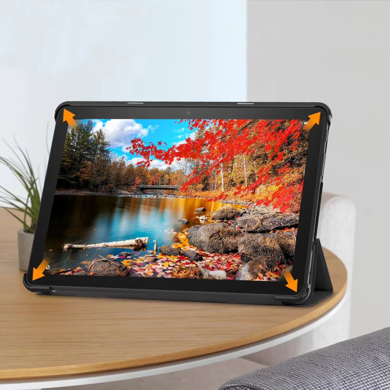 ใหม่เคสแท็บเล็ตหนัง PU สําหรับ All-New Amazon Fire HD 10 แท็บเล็ต (รุ่นที่ 13 ปีที่,2023 Release) กันกระแทก Trifold Stand Cover