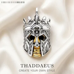 Pendant Skull Knight Brand New Vintage Fine Jewelry Europe 925 Sterling Silver Accessories Rebel Gift For Women Men