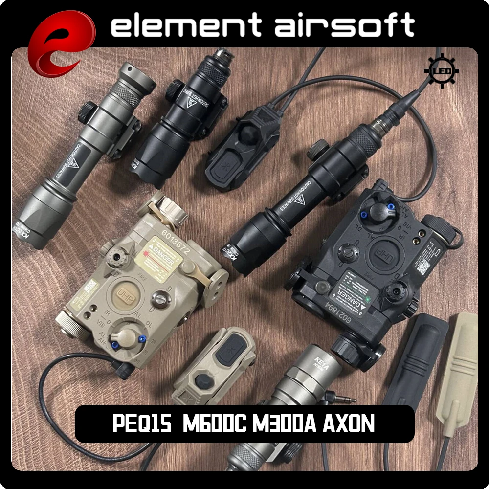 

Лазерная ручка Element PEQ15 M300A M600C, фонарик AXON с двойным управлением, крысиной хвост PEQ15, тактическая коробка, инфракрасный лазерный набор