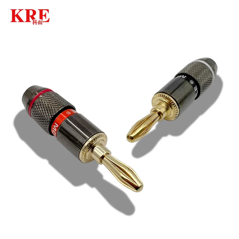 8pcs/4pairs Monster Banana Plugs Gold Plated Pure Copper Speaker Adapter Screw Speaker Plug Audio Connectors